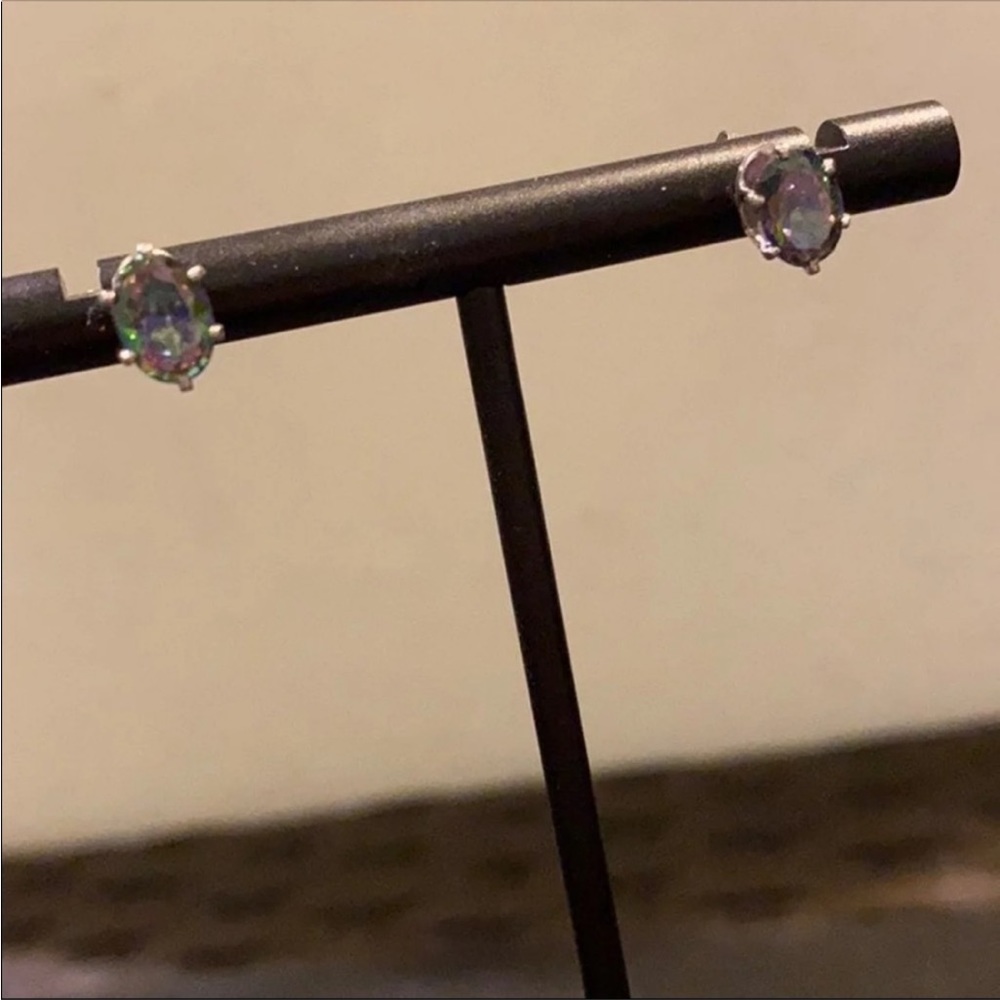 Rainbow topaz earrings